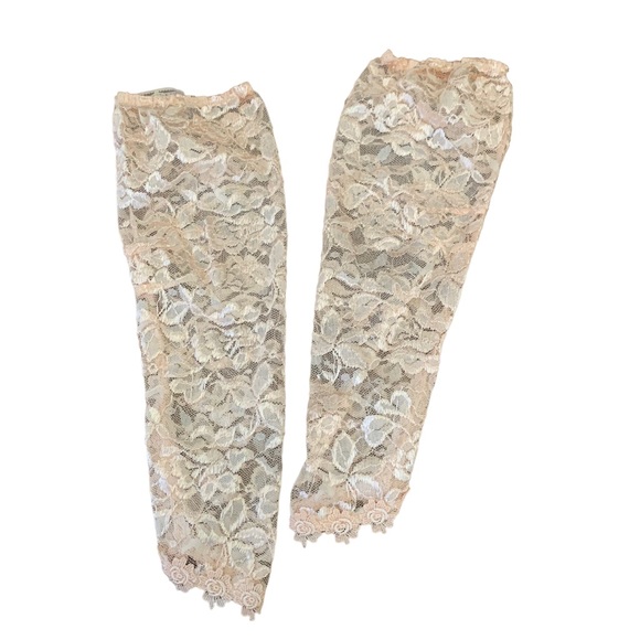 Vintage 80s Pink Lace Off Shoulder Dress Dress with Matching Gloves XS Prom - Picture 7 of 14